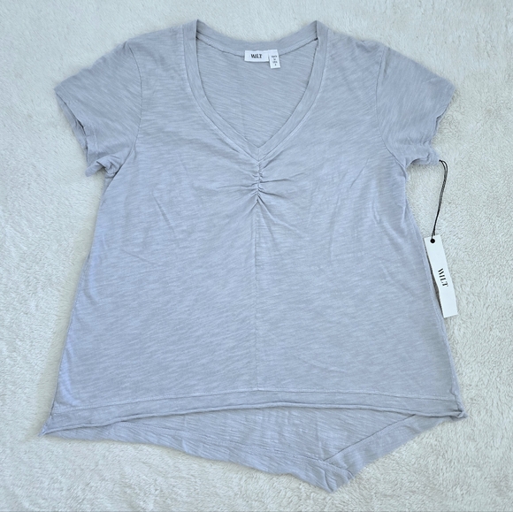 Wilt🥀 Dusty Blue💙-Grey🩶 Slub Knit V-Neck Top - NWT - Picture 13 of 15